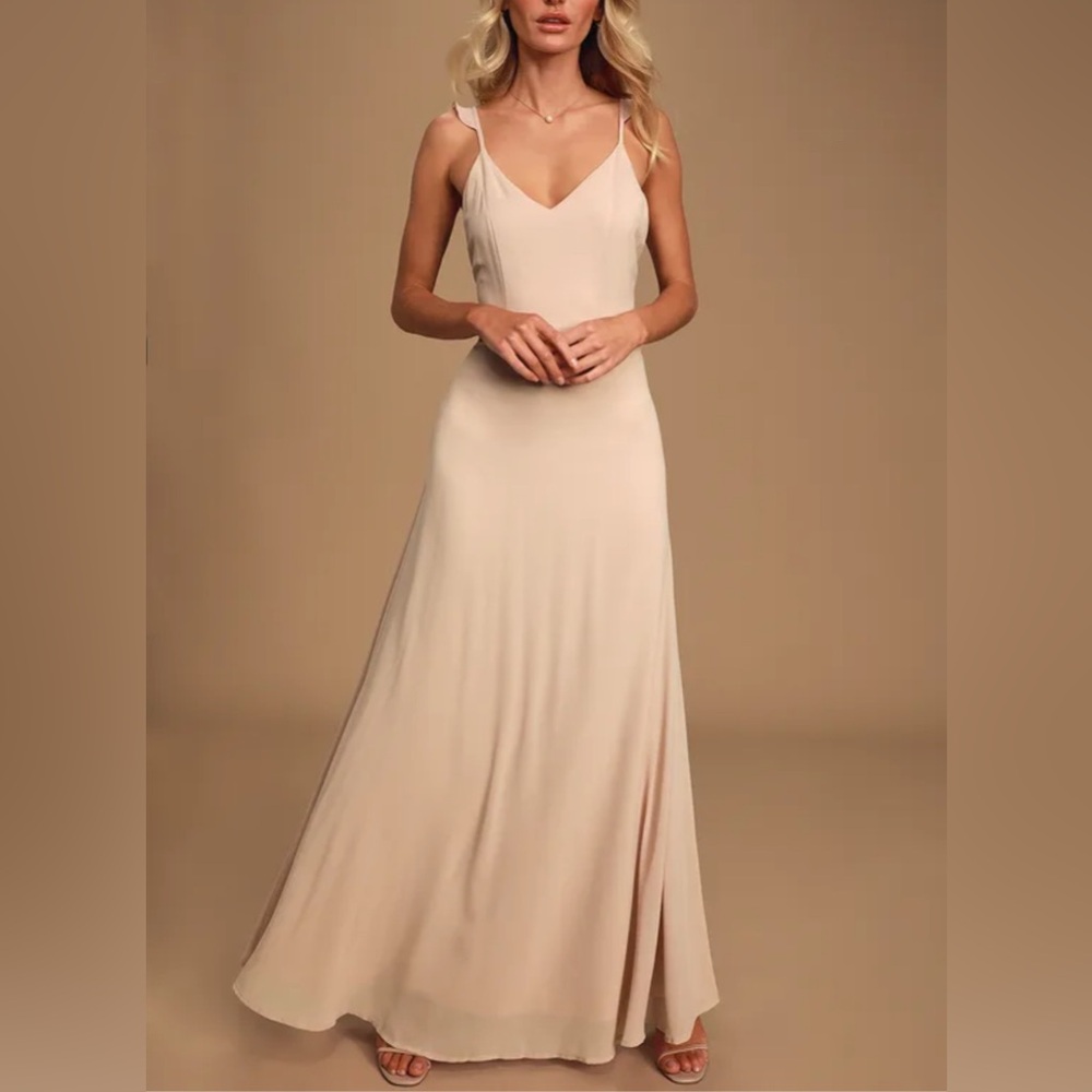Lulus / Meteoric Rise Blush Maxi Dress / small / blush pink - Picture 4 of 17